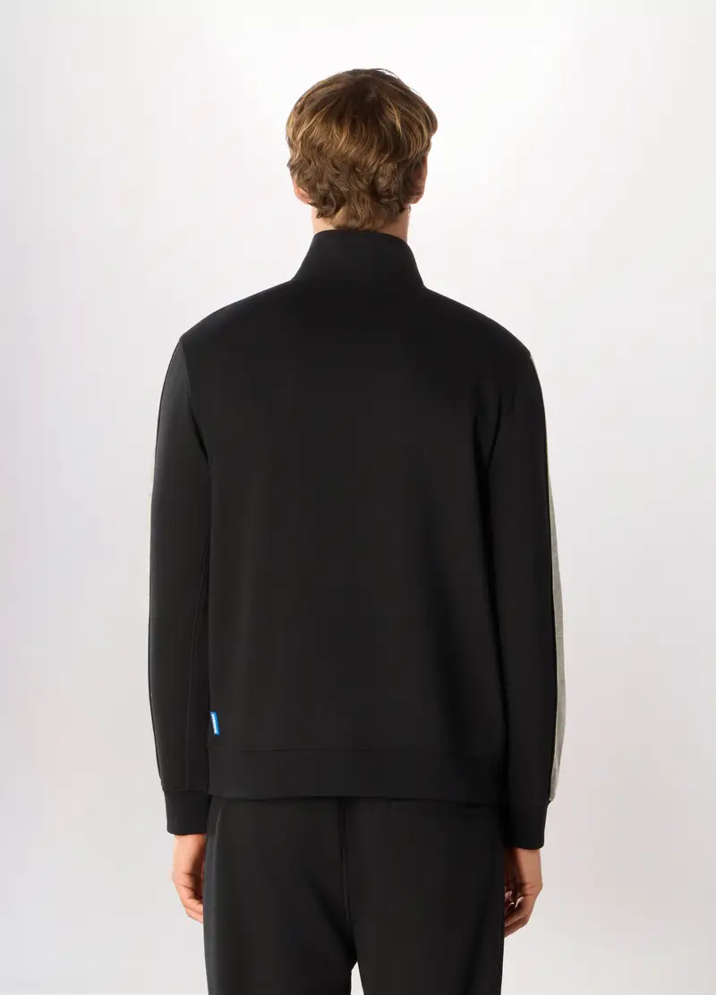 Felpa Sportiva In Misto Cotone Uomo, Unisex, Nero miniatura 2