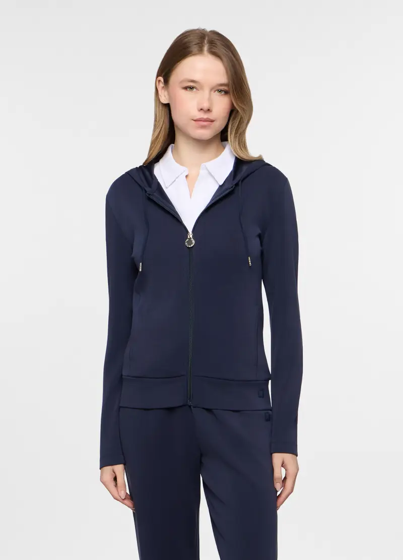 Felpa Stretch Con Cappuccio Holistic Donna, Blu scuro