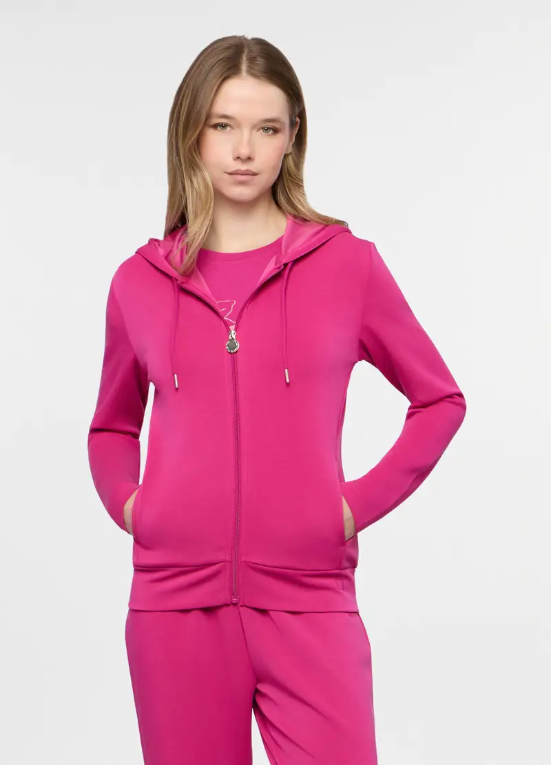 Felpa Stretch Con Cappuccio Holistic Donna, Rosa fuxia