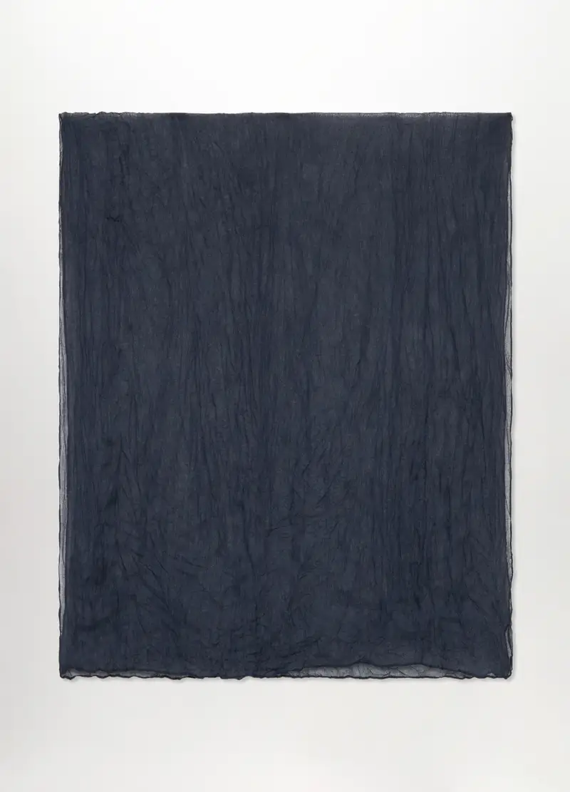 Foulard Crinkle Tinta Unita Donna, Blu navy
