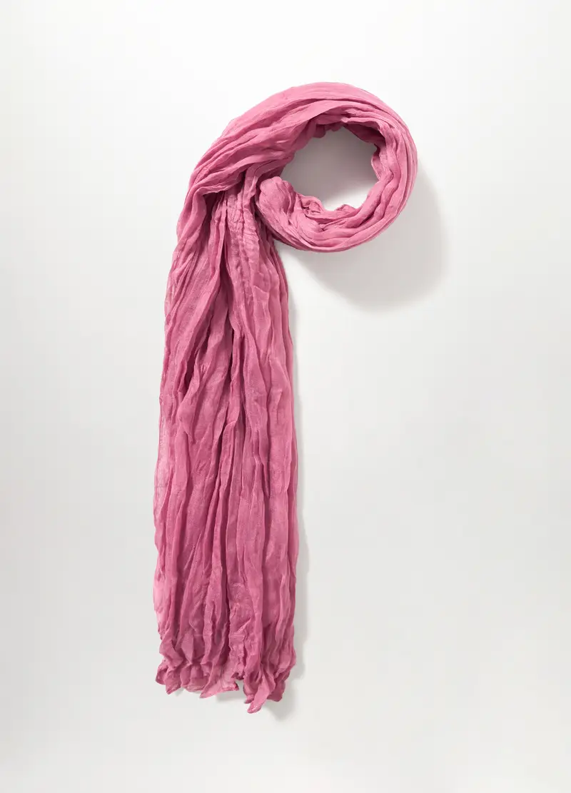 Foulard Crinkle Tinta Unita Donna, Rosa miniatura 2