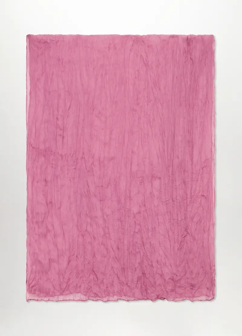 Foulard Crinkle Tinta Unita Donna, Rosa