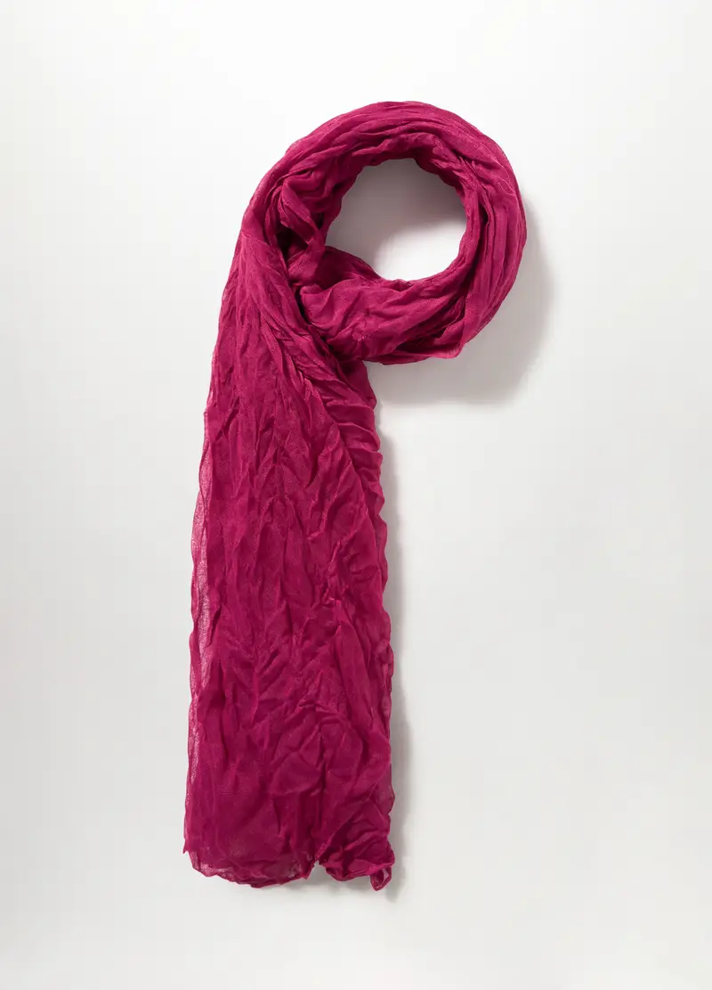Foulard Crinkle Tinta Unita Donna, Rosso ravanello miniatura 2