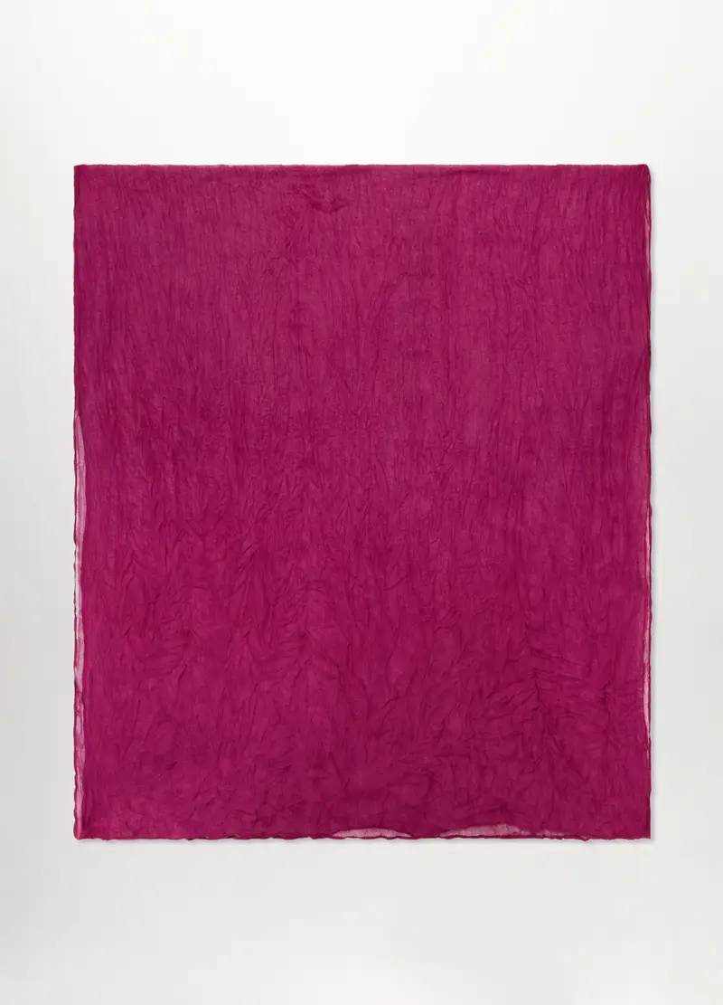 Foulard Crinkle Tinta Unita Donna, Rosso ravanello