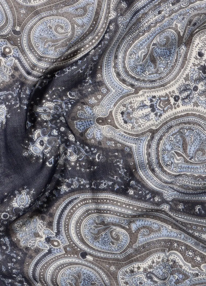 Foulard Paisley Donna, Blu Bluette miniatura 2