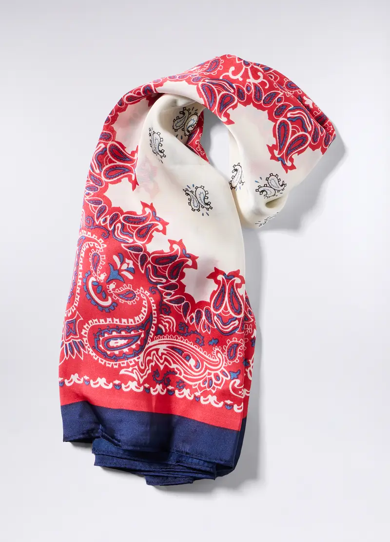 Foulard Paisley Donna, Blu/rosso