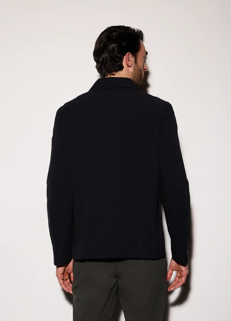 Giacca A Camicia In Tessuto Tecnico Uomo, Nero miniatura 2