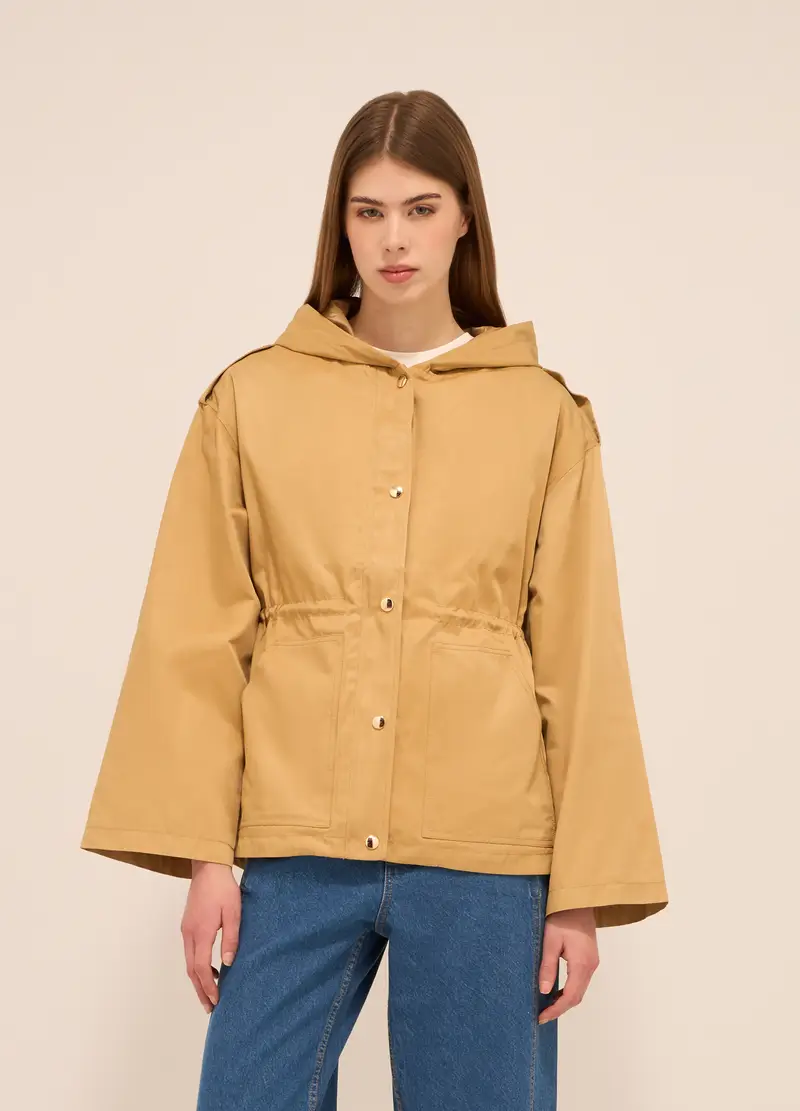 Giacca A Vento Con Cappuccio Donna, Arancione chiaro