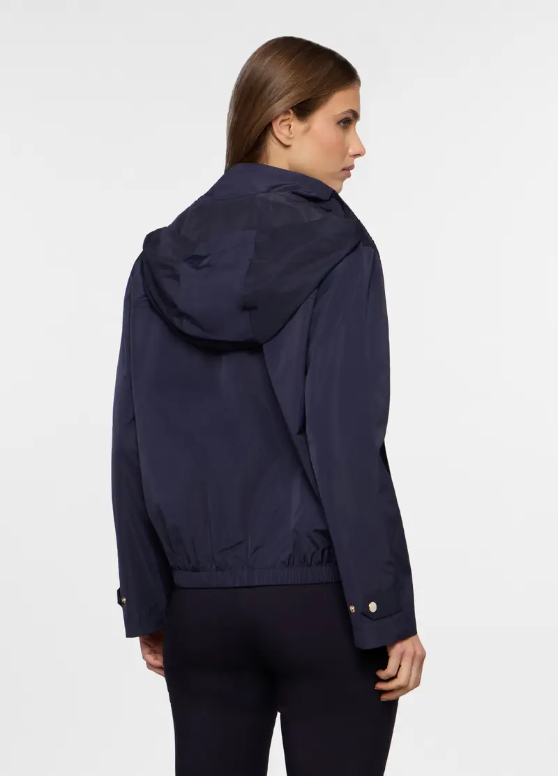 Giacca A Vento Con Cappuccio Donna, Blu navy miniatura 2