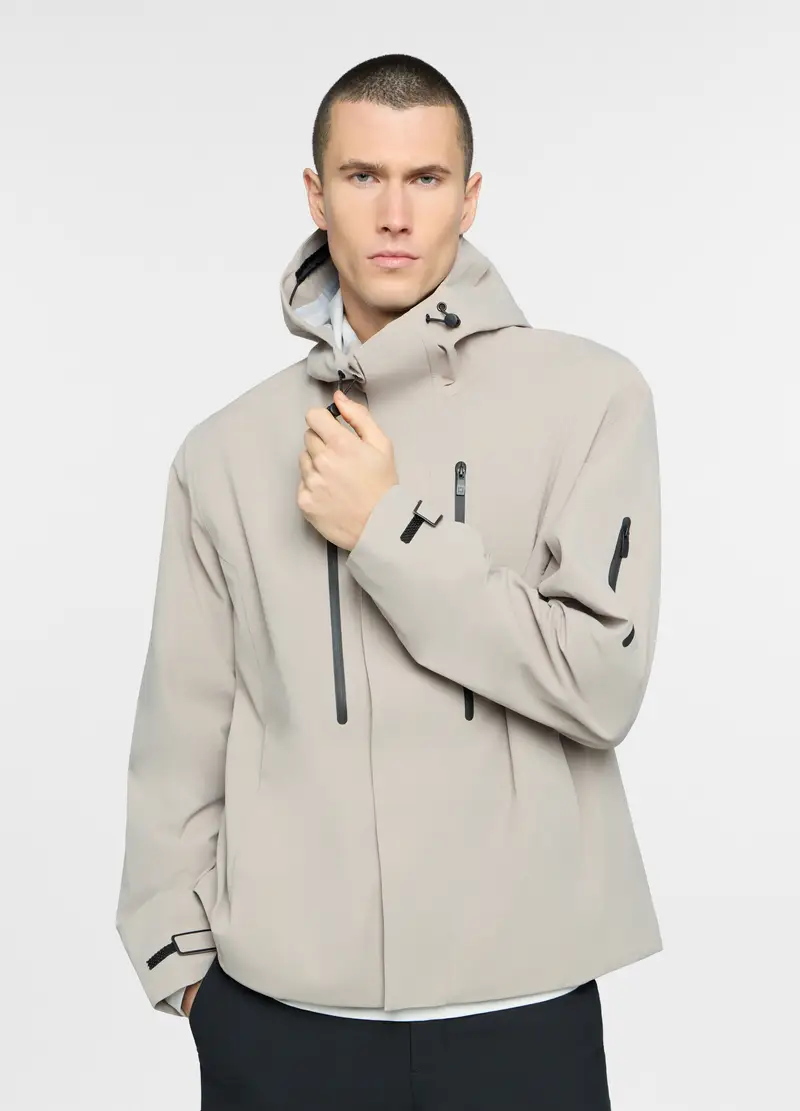 Giacca A Vento Uomo, Unisex, Grigio pietra