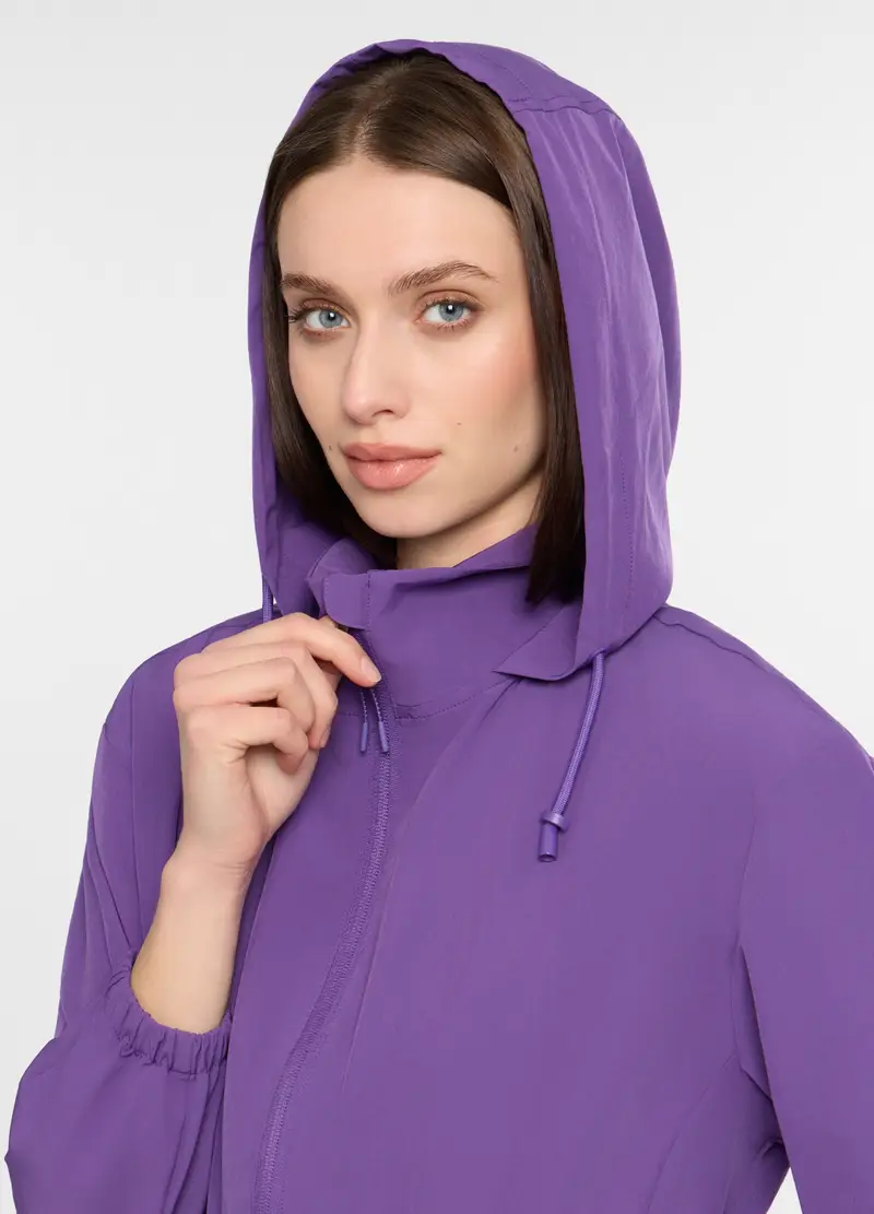 Giacca Antipioggia Con Cappuccio Donna, Unisex, Viola lavanda miniatura 3