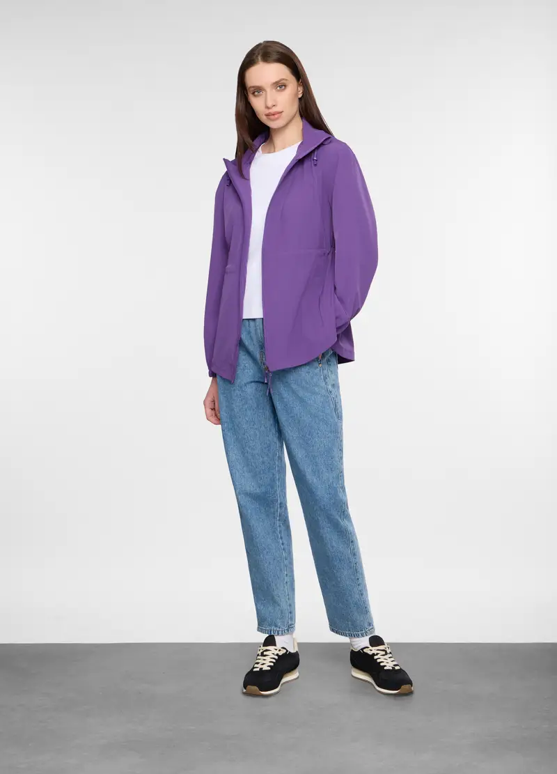 Giacca Antipioggia Con Cappuccio Donna, Unisex, Viola lavanda