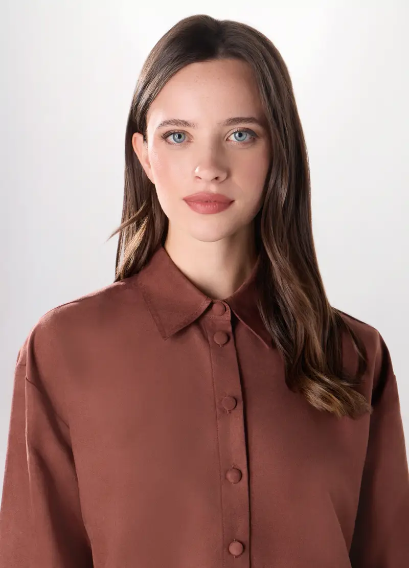 Upim, Giacca-camicia In Eco Pelle Donna, Marrone antilope, Taglia: XS miniatura 2