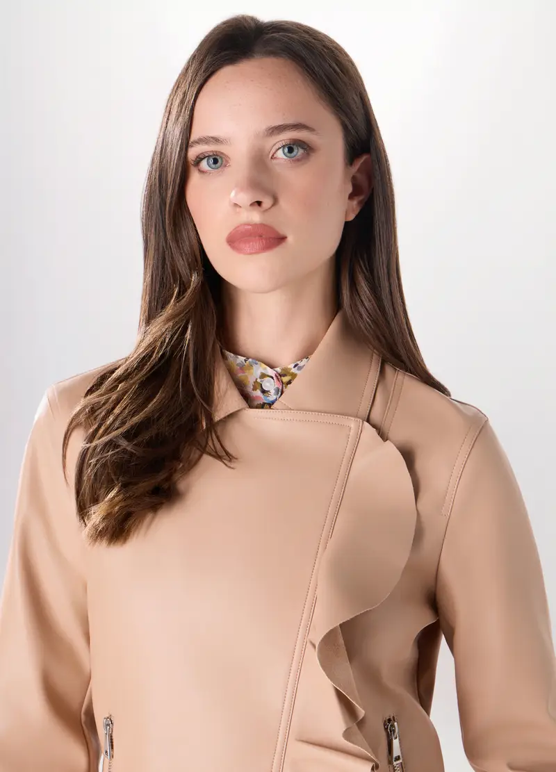 Upim, Giacca In Eco Pelle Donna, Beige chiaro, Taglia: XS miniatura 2