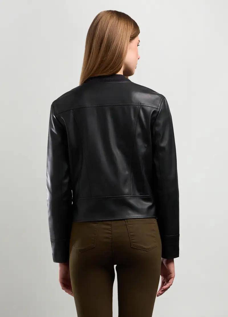 Giacca In Eco Pelle Donna, Nero miniatura 2