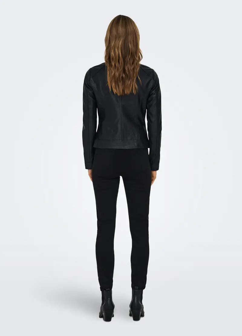 Giacca In Eco Pelle Donna, Nero miniatura 2