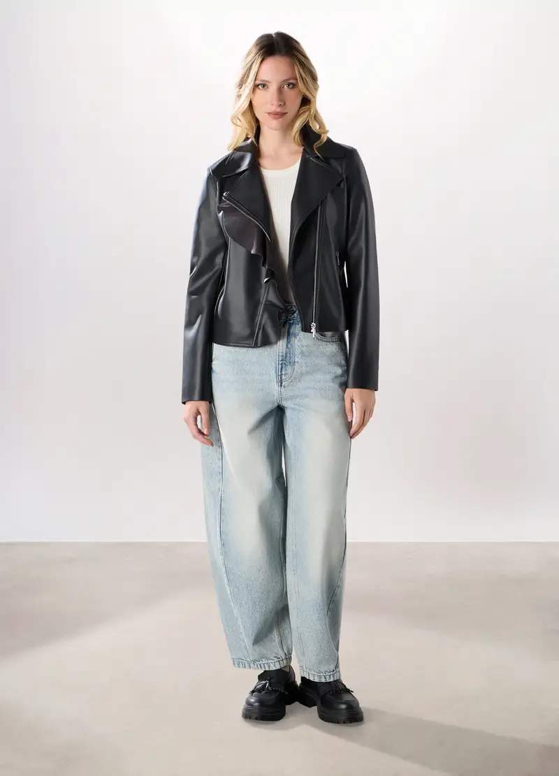 Giacca In Ecopelle Donna, Nero