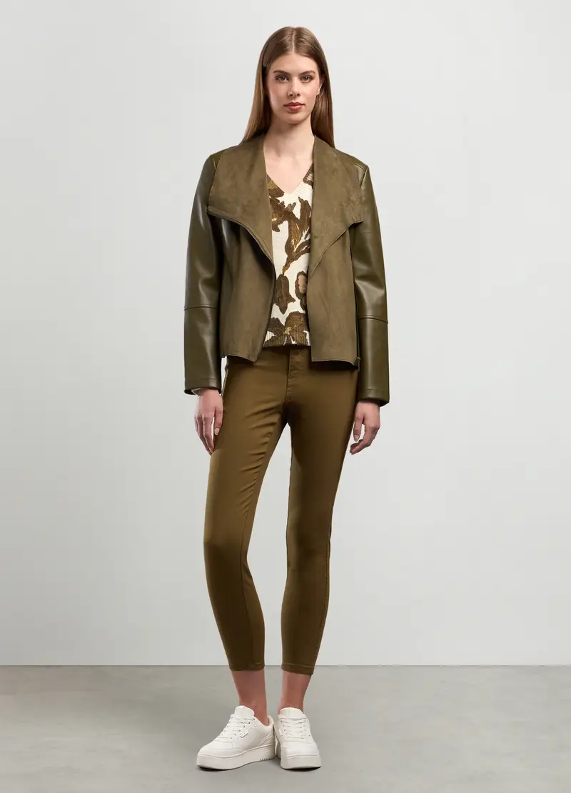 Giacca In Ecopelle Donna, Verde salvia