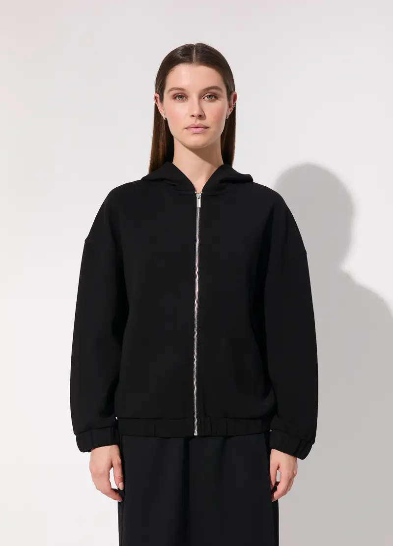 Giacca In Felpa Di Misto Cotone Con Cappuccio, Unisex, Nero miniatura 2