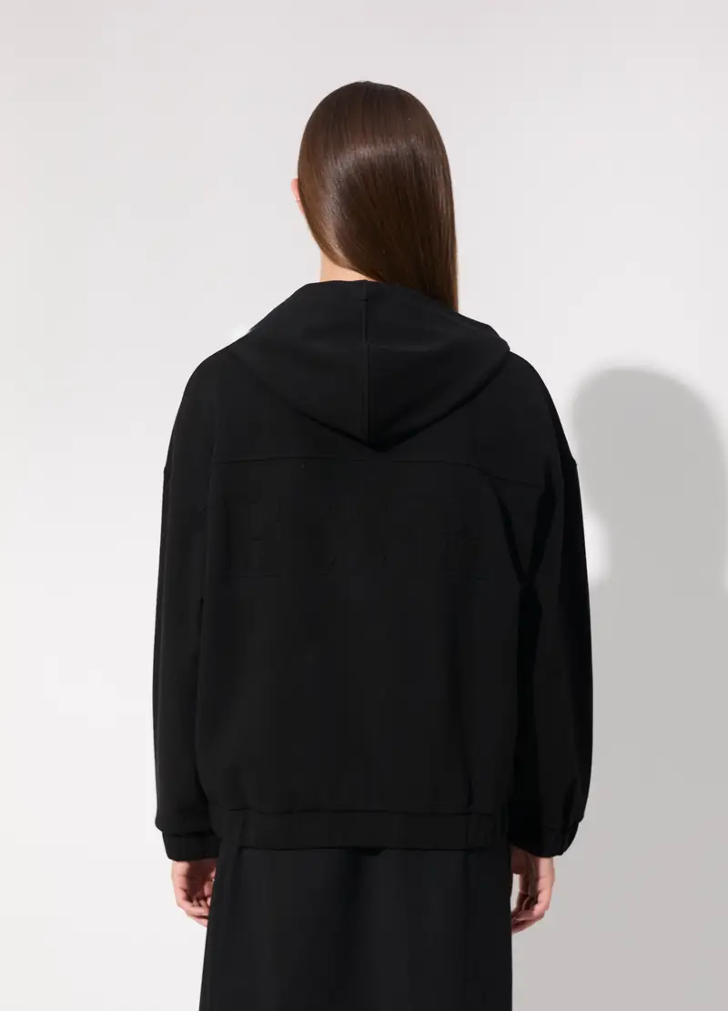 Giacca In Felpa Di Misto Cotone Con Cappuccio, Unisex, Nero miniatura 3