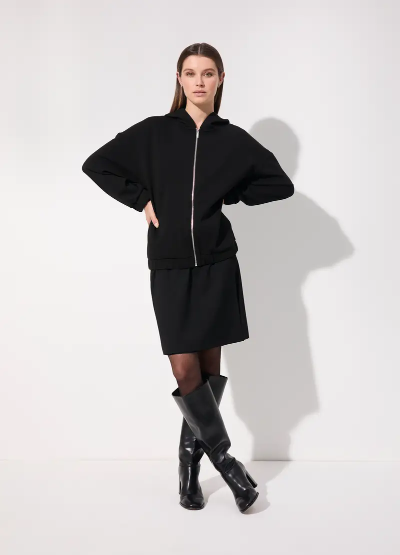 Giacca In Felpa Di Misto Cotone Con Cappuccio, Unisex, Nero