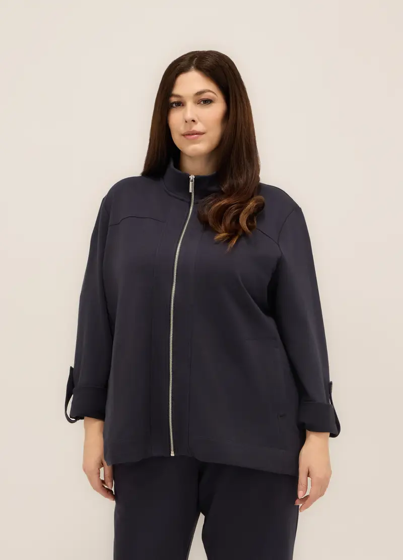 Upim, Giacca In Misto Cotone Stretch Donna Curvy, Blu navy, Taglia: S