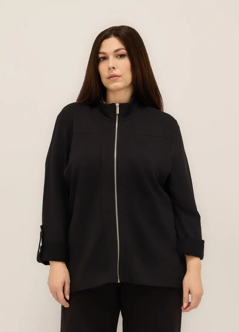 Upim, Giacca In Misto Cotone Stretch Donna Curvy, Nero, Taglia: S