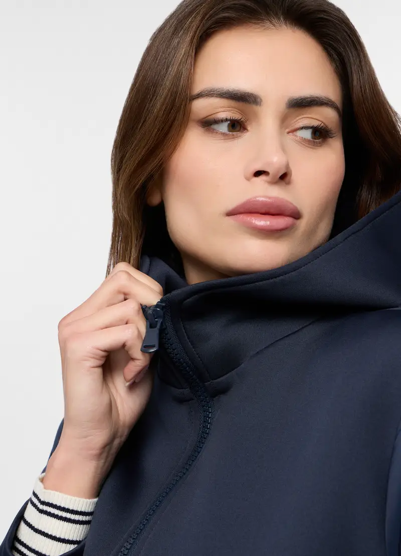 Giacca In Neoprene Donna, Blu navy miniatura 3