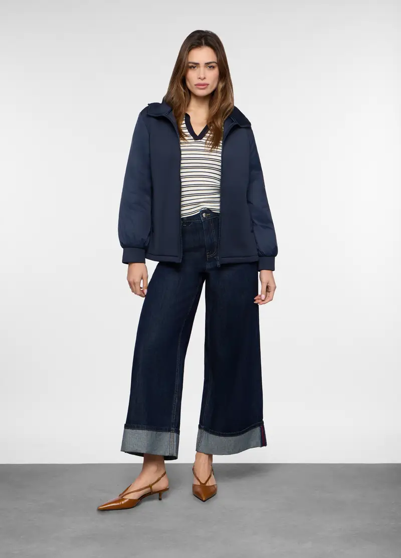 Giacca In Neoprene Donna, Blu navy