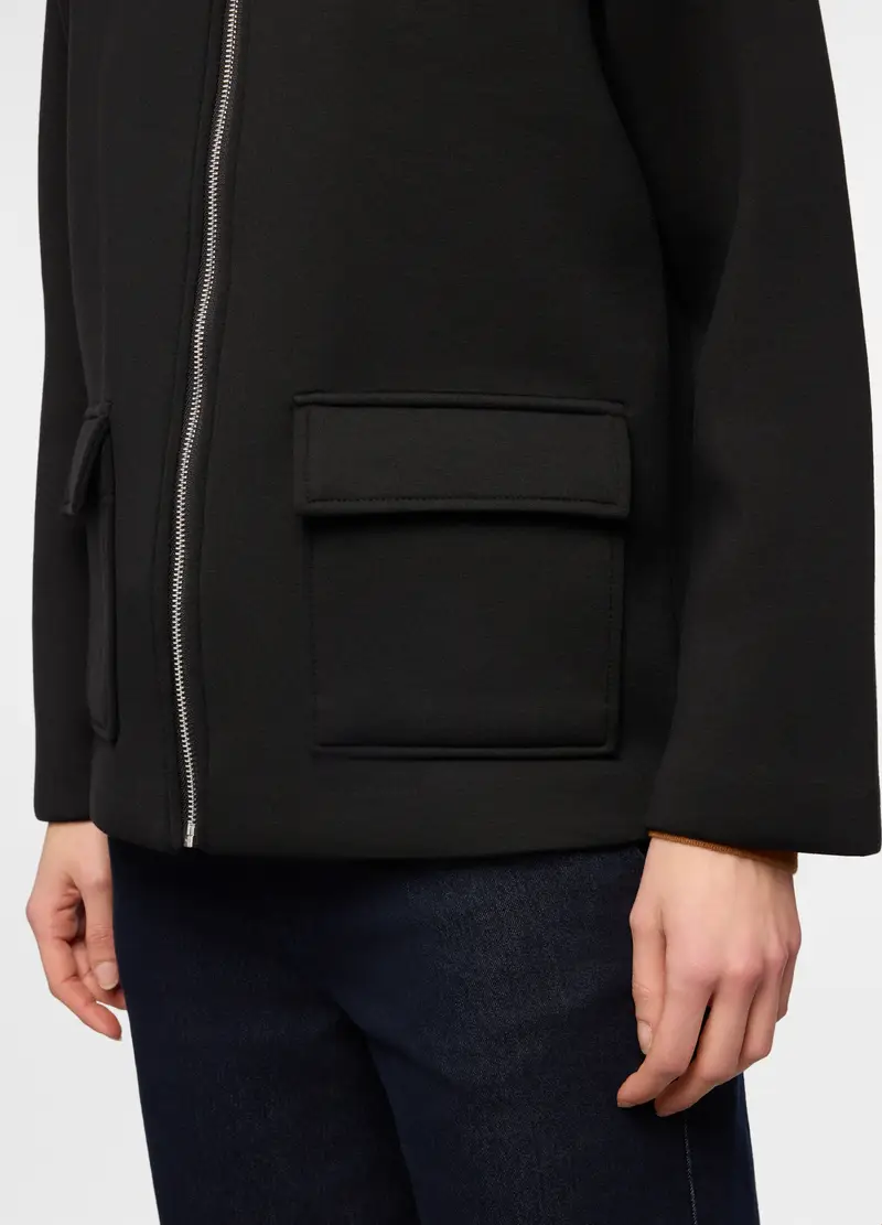 Giacca In Scuba Donna, Nero miniatura 3