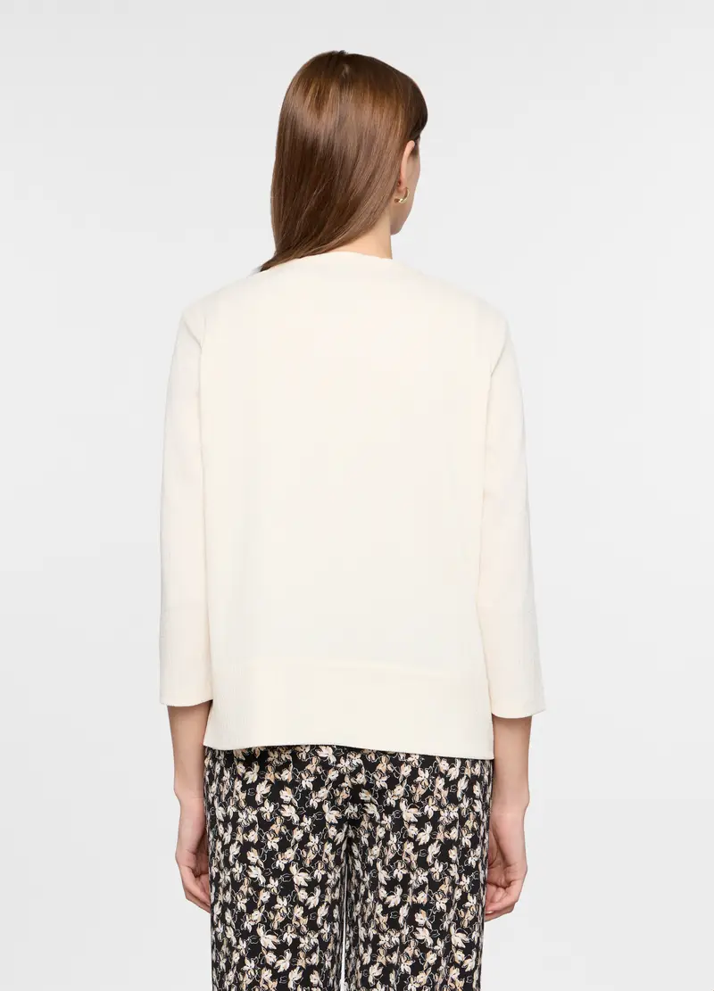 Giacca Jaquard Stretch Regular Fit Donna, Bianco panna miniatura 2