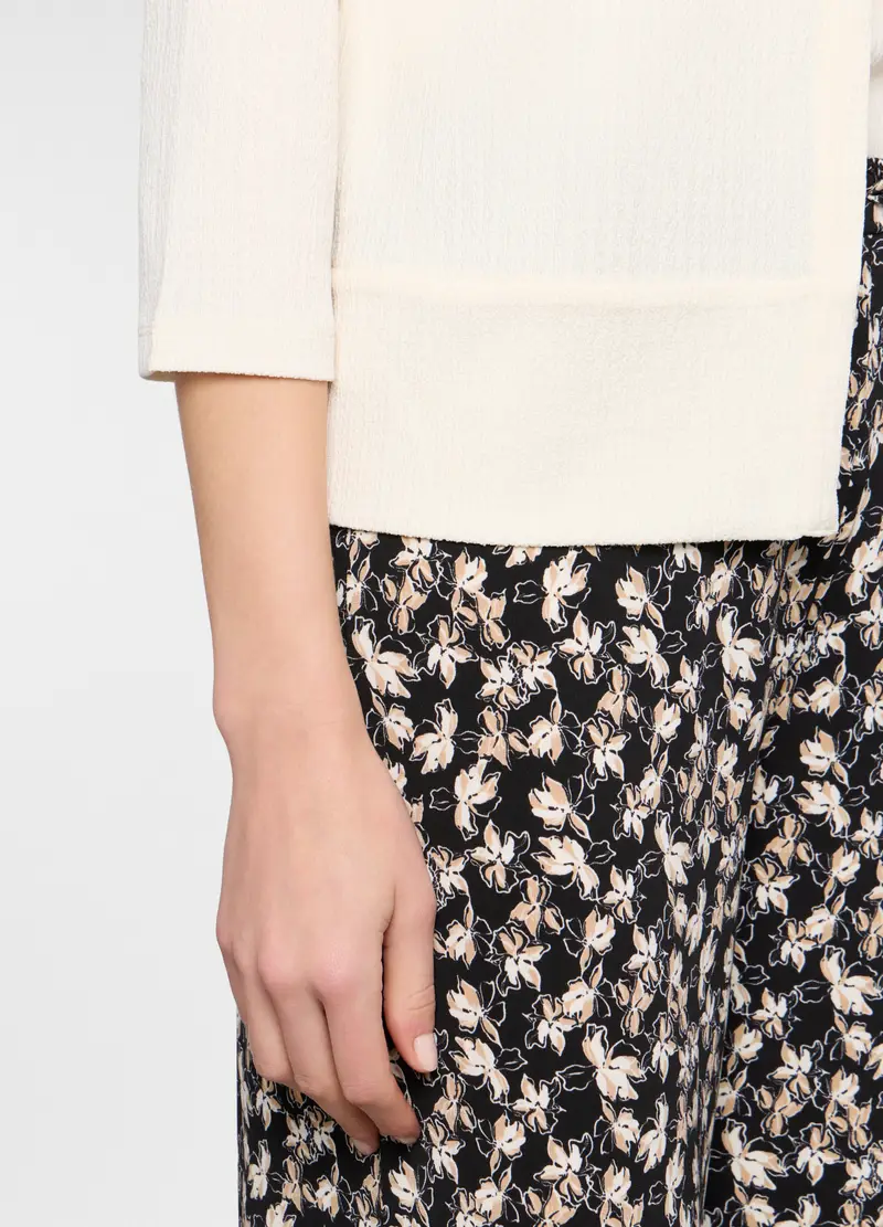 Giacca Jaquard Stretch Regular Fit Donna, Bianco panna miniatura 3