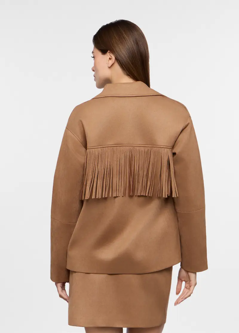 Giacca Scamosciata Donna, Marrone chiaro miniatura 2