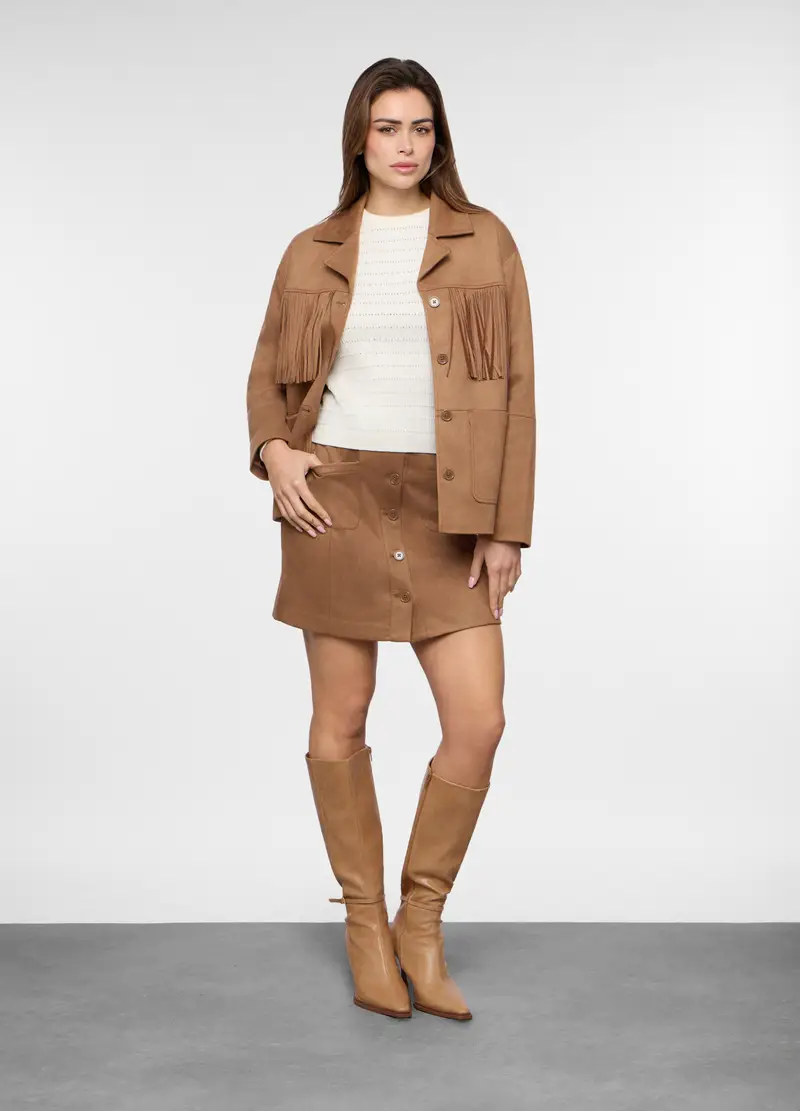 Giacca Scamosciata Donna, Marrone chiaro