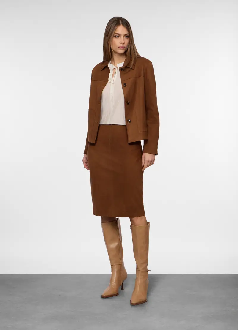 Giacca Scamosciata Donna, Marrone cioccolato