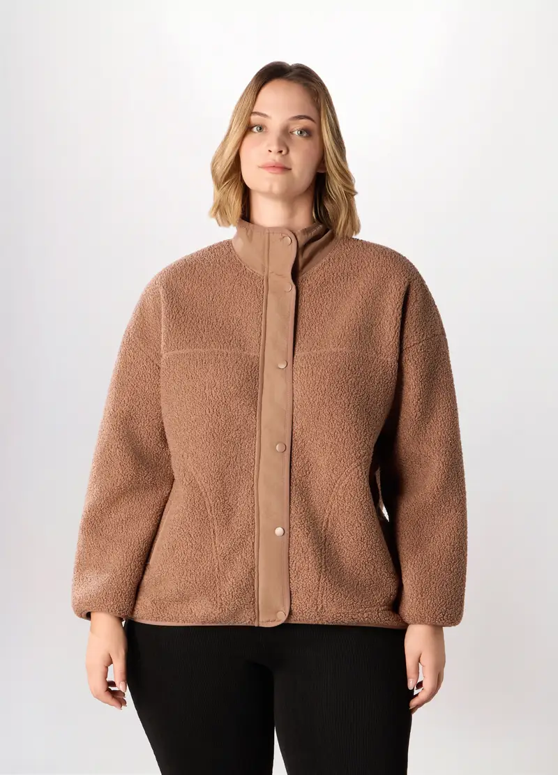 Giacca Teddy Donna Curvy, Arancione chiaro