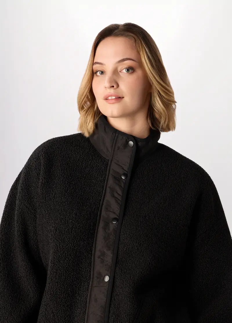 Giacca Teddy Donna Curvy, Nero miniatura 3