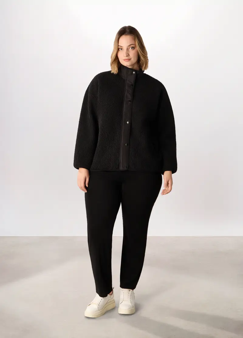 Giacca Teddy Donna Curvy, Nero