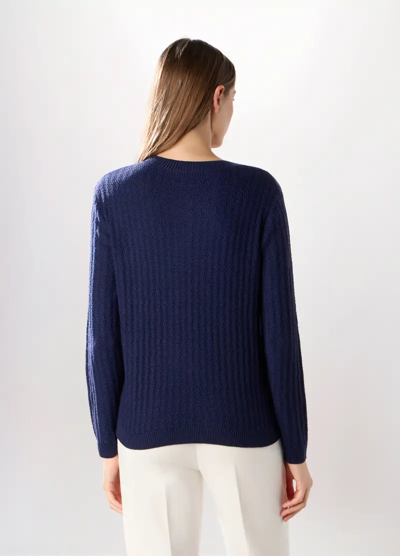 Giacca Tricot Con Tasche Donna, Blu Bluette miniatura 2