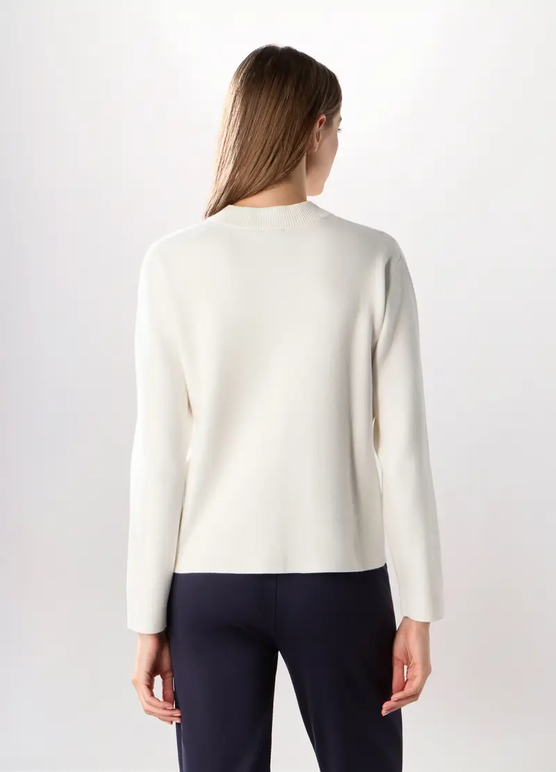 Giacchina Misto Viscosa Donna, Bianco gesso miniatura 2