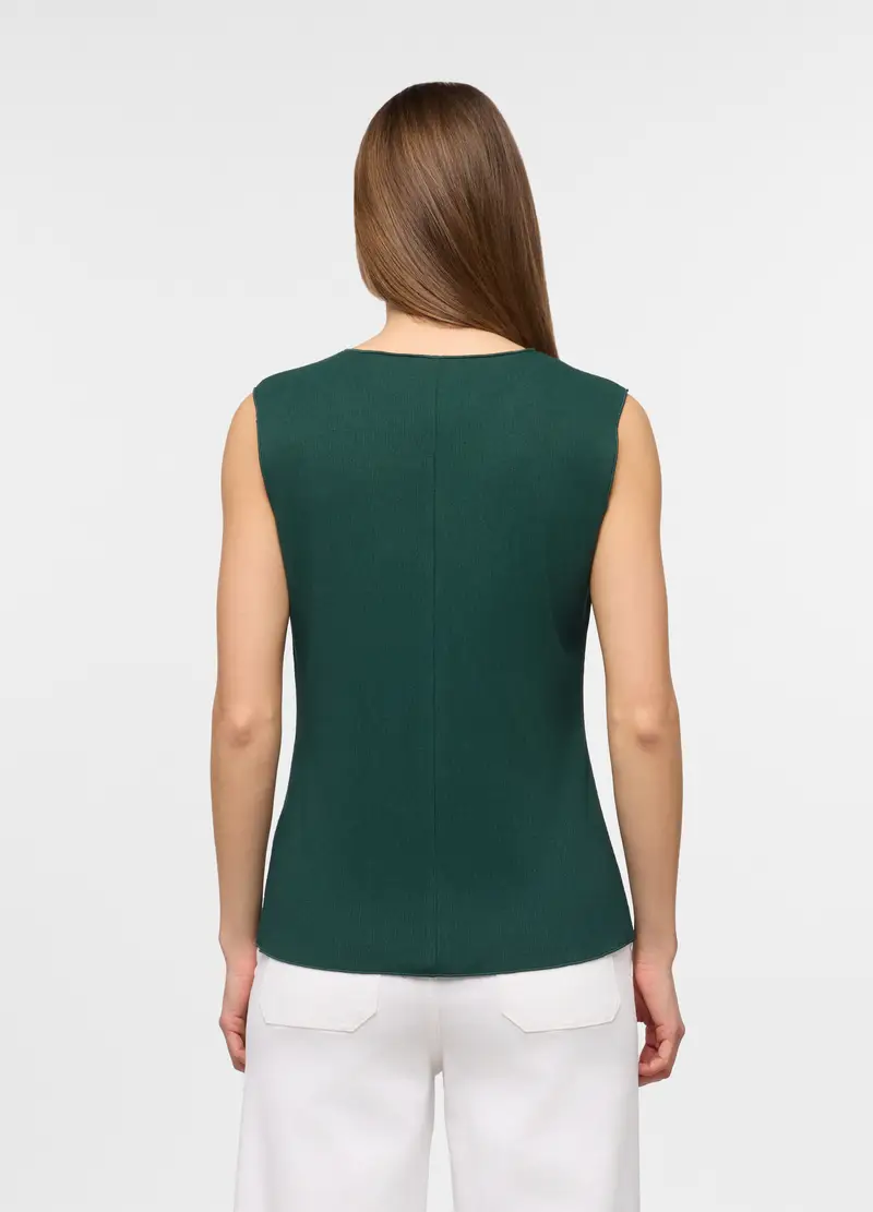 Gilet Crinkle Stretch Donna, Verde scuro miniatura 2