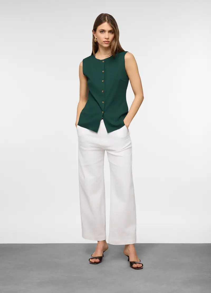 Gilet Crinkle Stretch Donna, Verde scuro