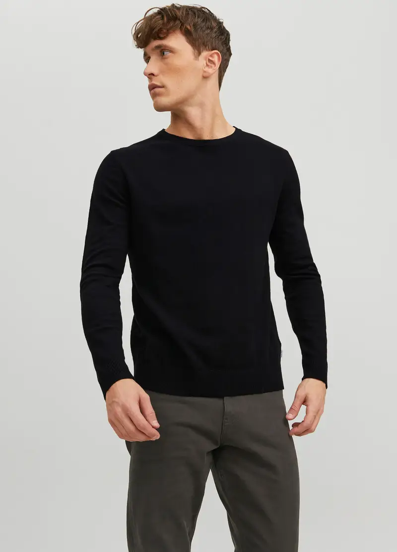 Girocollo In Maglia Uomo, Unisex, Blu scuro miniatura 2