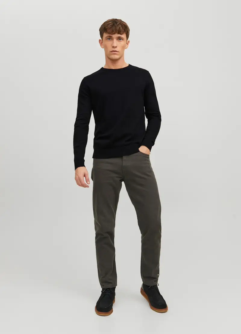 Girocollo In Maglia Uomo, Unisex, Blu scuro