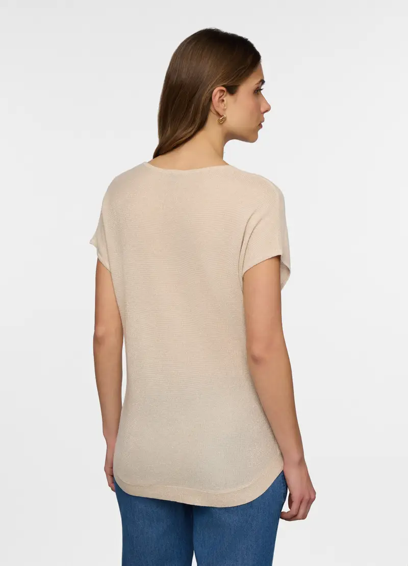 Girocollo Tricot Donna, Bianco avorio miniatura 2