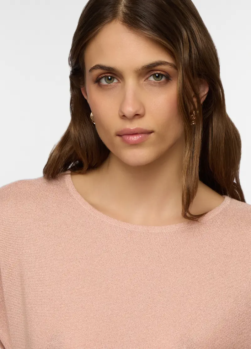 Girocollo Tricot Donna, Rosa corallo miniatura 3