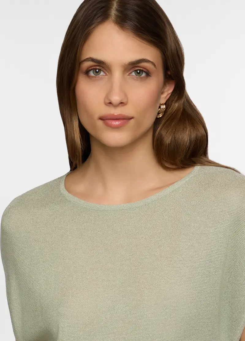 Girocollo Tricot Donna, Verde salvia miniatura 3