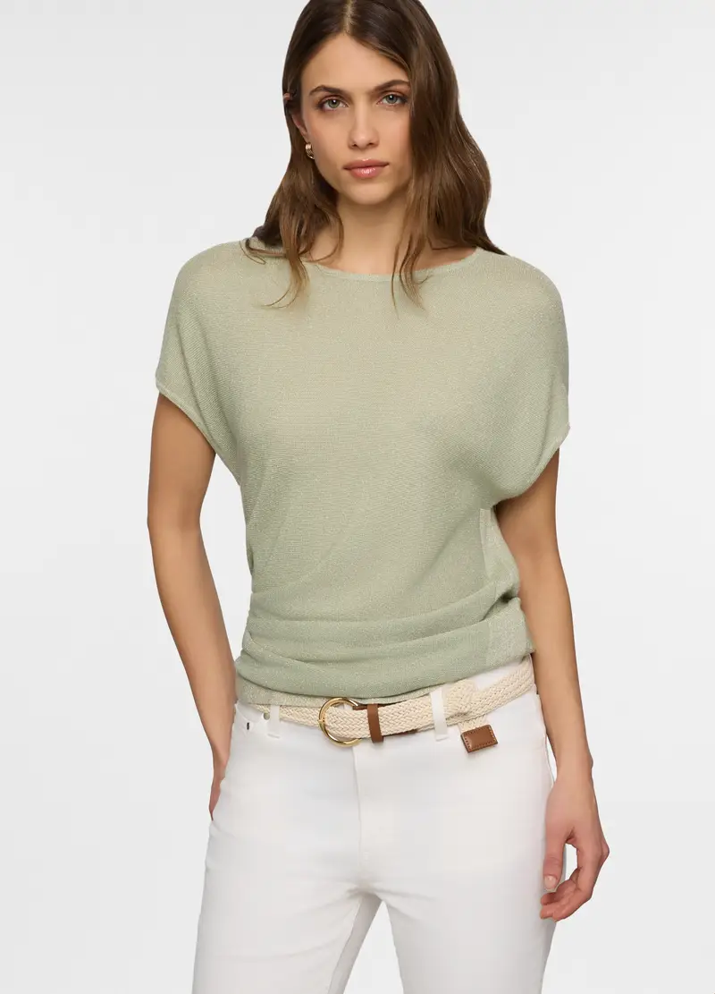 Girocollo Tricot Donna, Verde salvia
