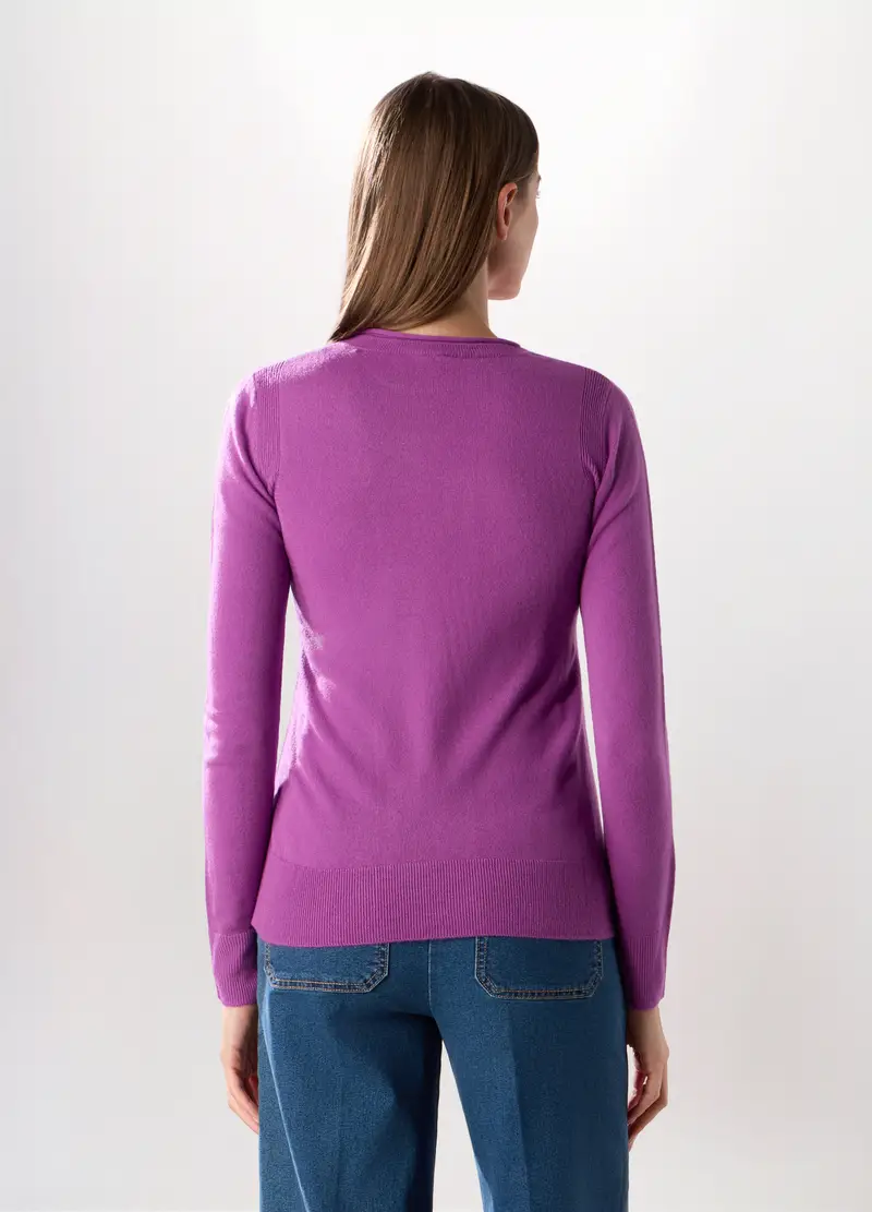 Girocollo Tricot Donna, Viola malva miniatura 2