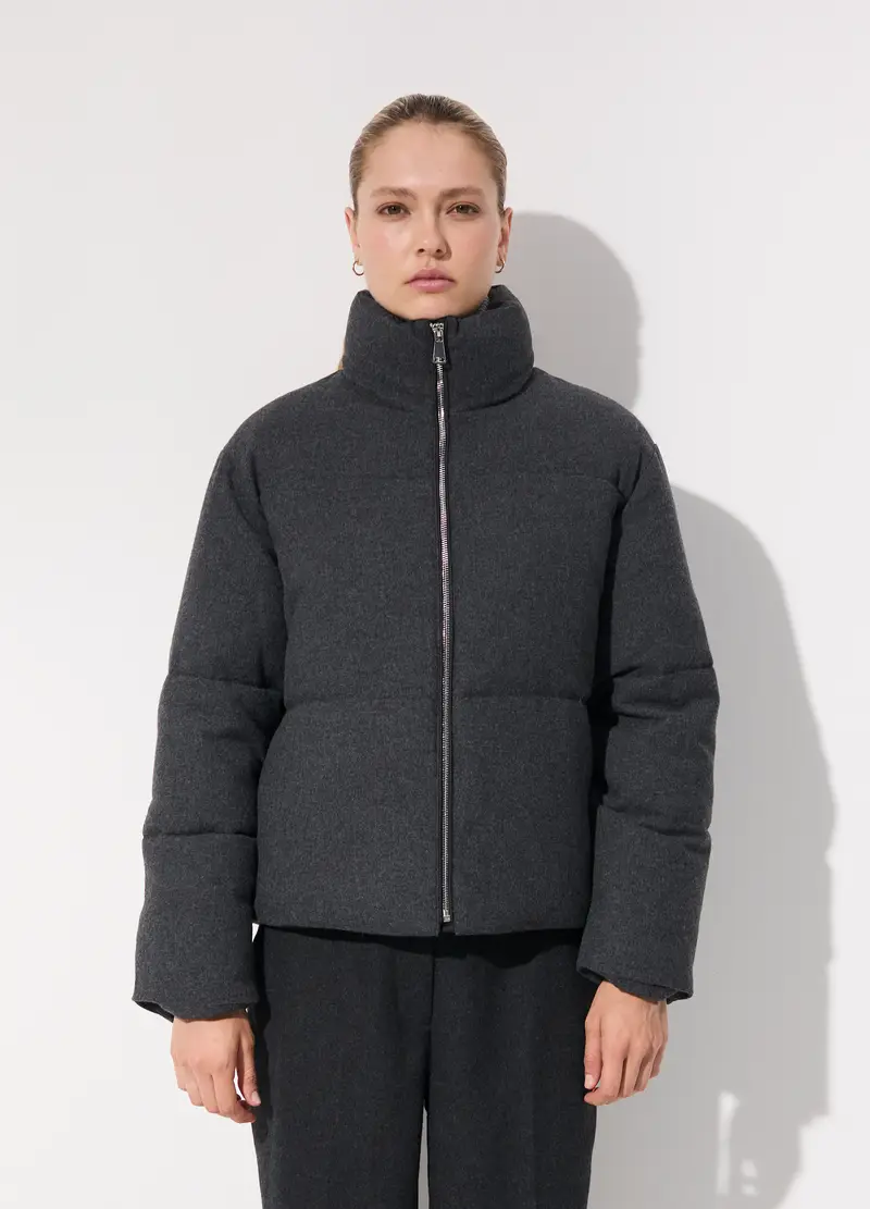 Giubbino Imbottito A Collo Alto Donna, Unisex, Grigio melange miniatura 2